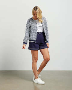 Jackets Coats: Bobby Bomber- Ink/White Check