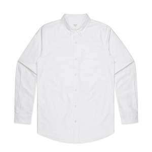 Mens Shirts: Oxford LS Shirt-White