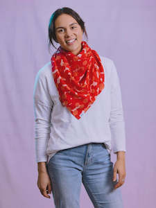 Scarf-Flower Red