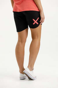 Apartment Shorts Black with Berry