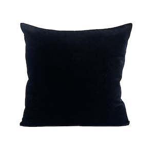 Home: Black Velvet and Linen Cushion