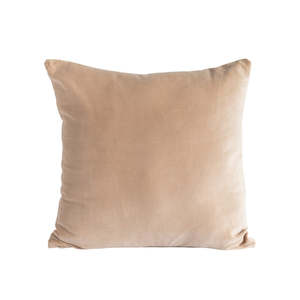 Sand Velvet and Linen Cushion