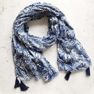 Paisley Scarf - Blue