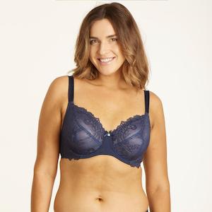 Lingerie: Nightingale Lace Full Cup Bra - Navy