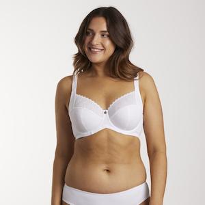 Lingerie: Willow Lace Full Cup Bra - White