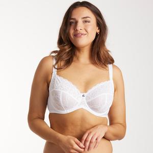 Lingerie: Dahlia Lace Full Cup Bra- Snow White