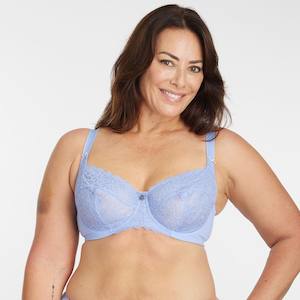 Lingerie: Contrast Lace Full Cup Bra - Lavender Lustre