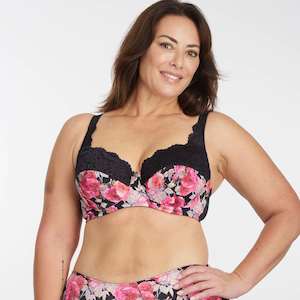 Lingerie: Print Padded Full Cup Bra - Cottage Garden