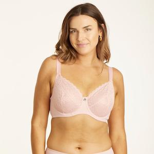 Lingerie: Lily Lace Full Cup Bra - Blush Pink