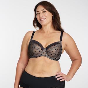 Lingerie: Shadow Spot Full Cup Bra - Black