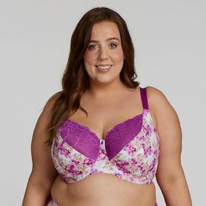 Lingerie: Print Premium Support Bra - Aster