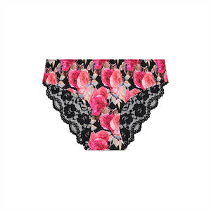 Lingerie: Lace Bum Bikini Brief - Cottage Garden