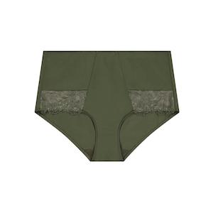 Nightingale Lace Full Brief - Licorice Green