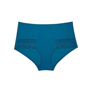 Lingerie: Willow Lace Full Brief - Teal Blue