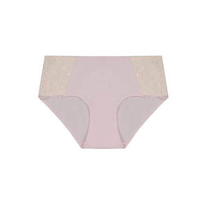 Lingerie: Contrast Lace Boyleg Brief - Pink Soda