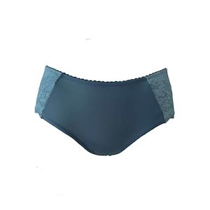 Lingerie: Contrast Lace Boyleg Brief - Deep Ocean