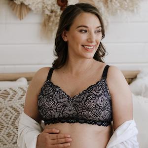 Lingerie: Maternity Bra - Navy Rose