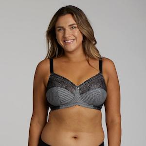 Print Wirefree Bra - Black Pebble