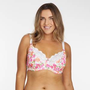 Lingerie: Print Full Cup Bra - Blooming Roses