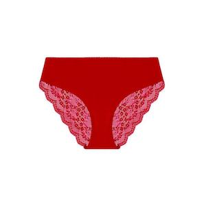 Lingerie: Sweetpea Lace Bum Bikini Brief - Lipstick Red