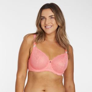 Geo Lace Full Cup Bra - Sorbet Pink