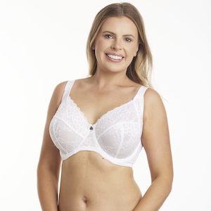 Dahlia Lace Premium Support Bra - Snow White