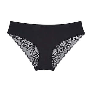 Lily Lace Bum Bikini Brief - Black