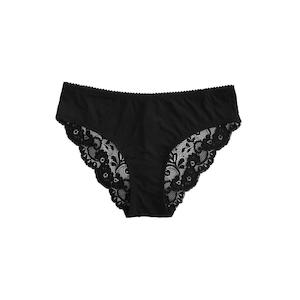 Lace Bum Bikini Brief - Black