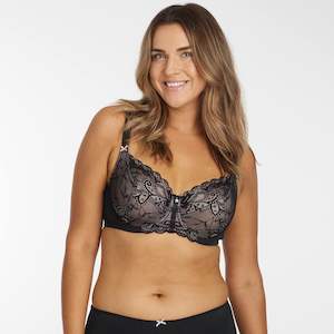 Clothing wholesaling: Mesh Lace Full Cup Bra - Black Peach Whip