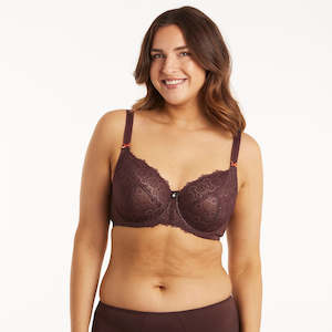 Geo Lace Full Cup Bra - Mocha