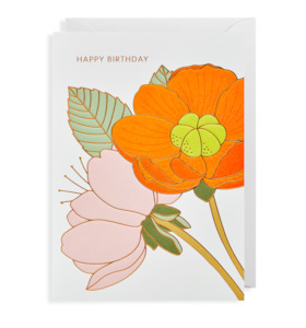 Happy birthday floral blank card