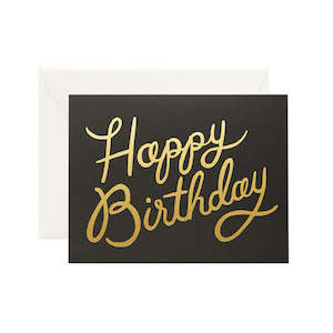 Gold Happy Birthday Card