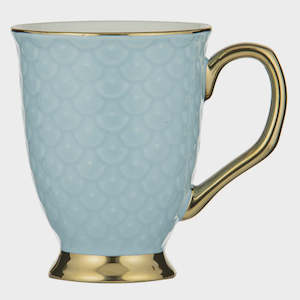 Ripple Powder Blue Footed Mug