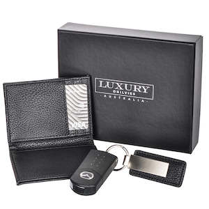 Black Wallet & Keyring Set