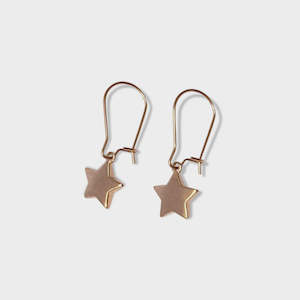 Steel Me Star Rose Gold Hook Earrings