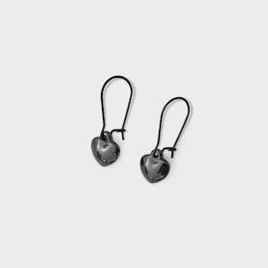 Steel Me Hearts Black Hook Earrings