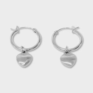 Steel Me S/S Hoop w Heart Earrings