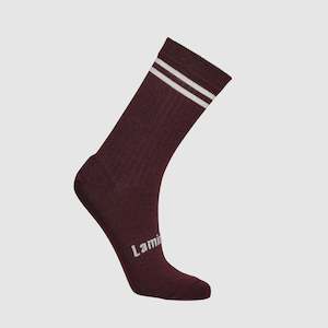 Maroon Crew Socks