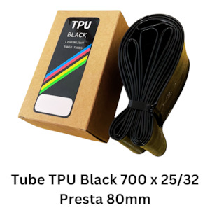 Bicycle and accessory: Tube TPU Black 700 x 25/32 Presta 80mm