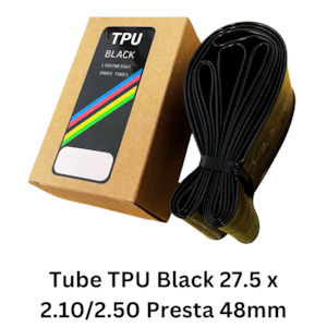 Bicycle and accessory: Tube TPU Black 27.5 x 2.10/2.50 Presta 48mm