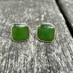 10mm Pounamu Studs, 9ct gold