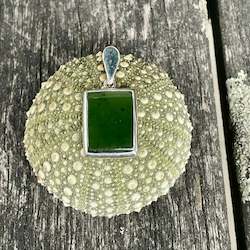 New Zealand Greenstone & Sterling Silver Pendant