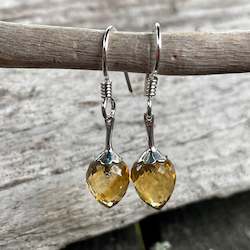 Faceted Citrine Drop Earrings