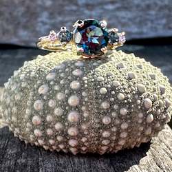 London Blue topaz and diamond ring