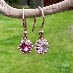 Afghani pink tourmaline earrings