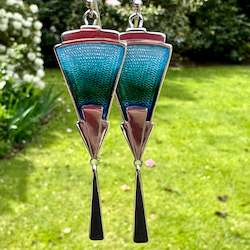 Vintage Scottish enamel and sterling earrings