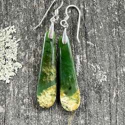 Small to medium Marsden flower greenstone earrings