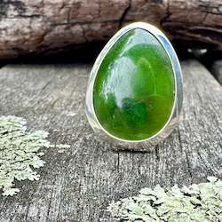 Sterling silver New Zealand greenstone ring