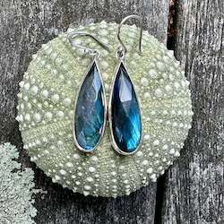 Faceted labradorite drop earrings