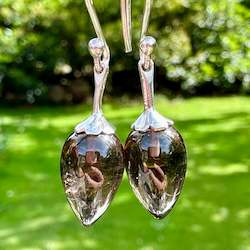 Wee smoky quartz drop earrings